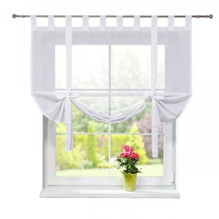 Rzymska roleta Woalowa z podwiązaną falbaną na karnisz