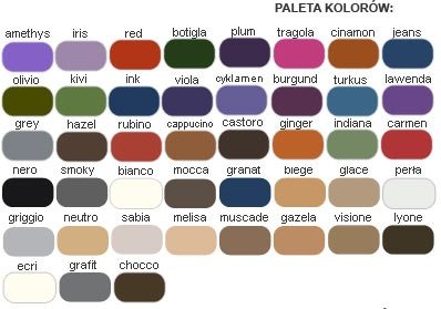 Gabriella paleta kolorów
