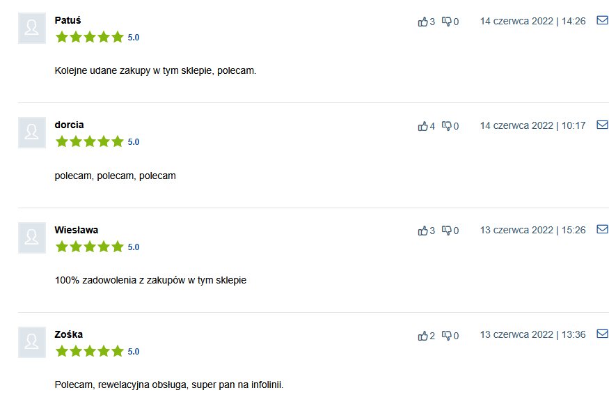 Pozytywne opinie klientów o Intimiti.pl na Opineo – rzetelna obsługa i szybka wysyłka.