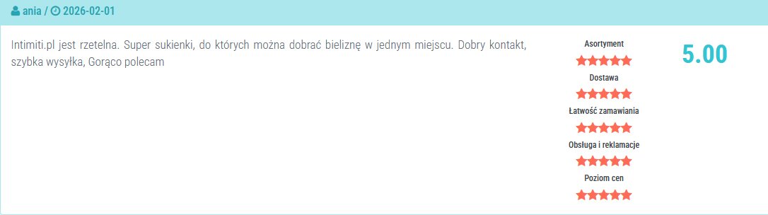Opinia o Intimiti.pl z 2026 roku - rzetelny sklep z sukienkami