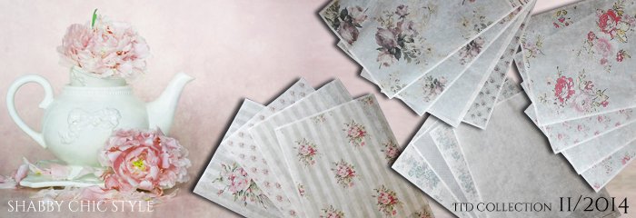 Papier decoupage * styl Shabby Chic Papier do decoupage w stylu Shabby CHic firmy Itd Collection