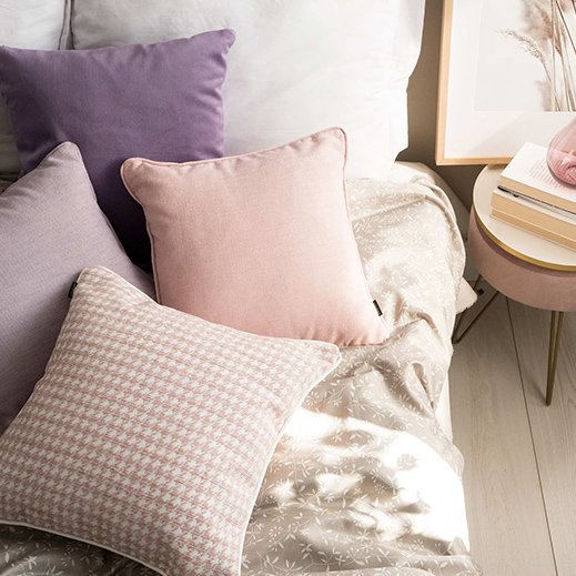 Fioletowo różowy zestaw poduszek dekoracyjnych 