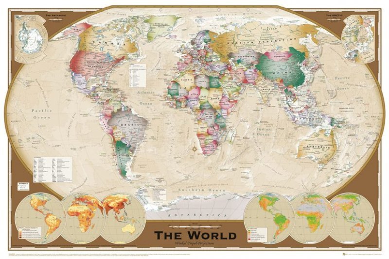 Plakat mapa świata decoart24.pl