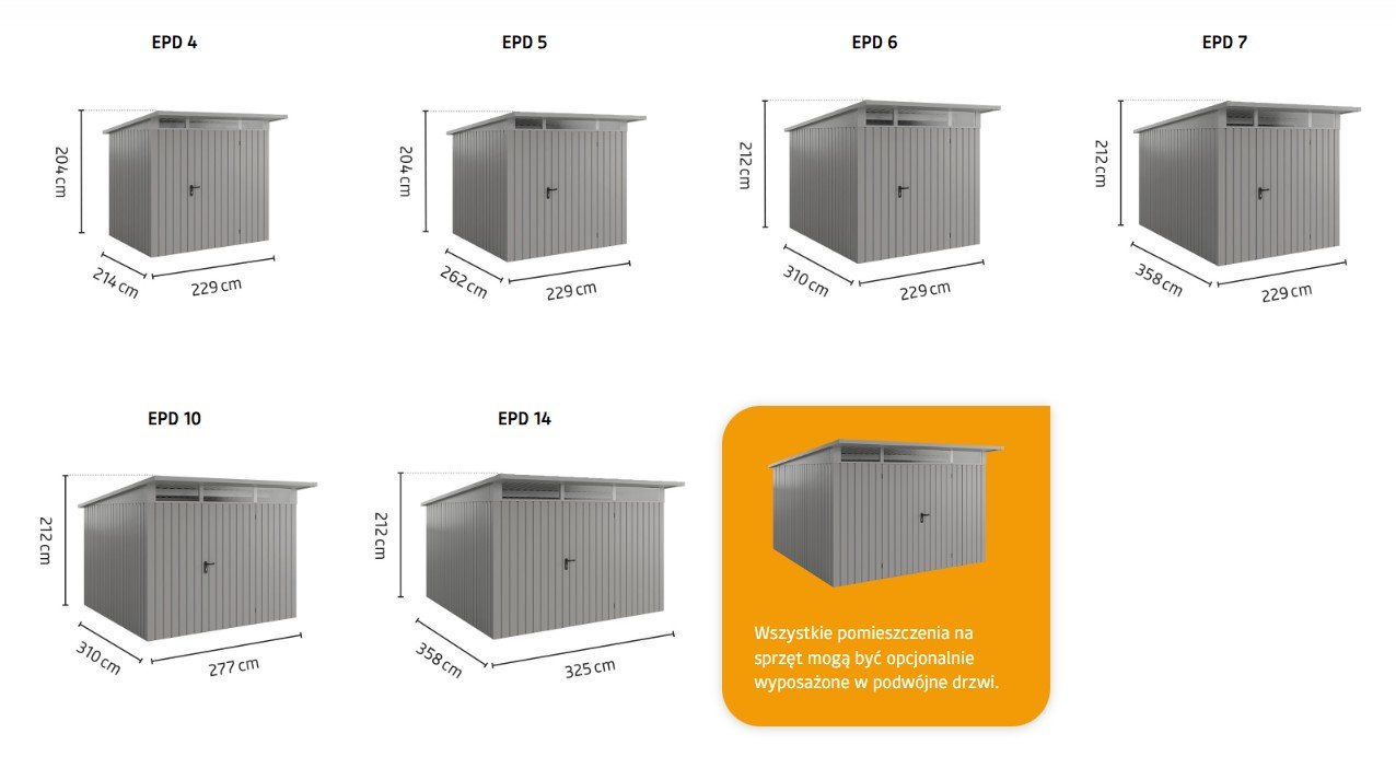 Wizualizacja domków EcoStar Euroline z dachem jednospadowym