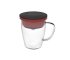 Kubek z zaparzaczem do kawy 350 ml PAO Duo Dripper (czarno-czerwony)