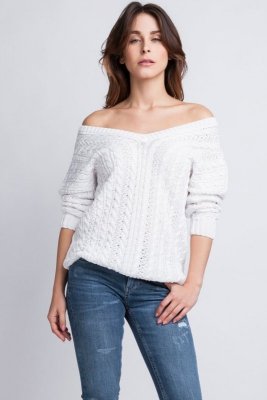 MKMSwetry Kendall SWE 079 biały sweter 