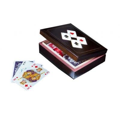 Karty Piatnik Luxury w Drewnianej Szkatułce - 2 Talie Premium