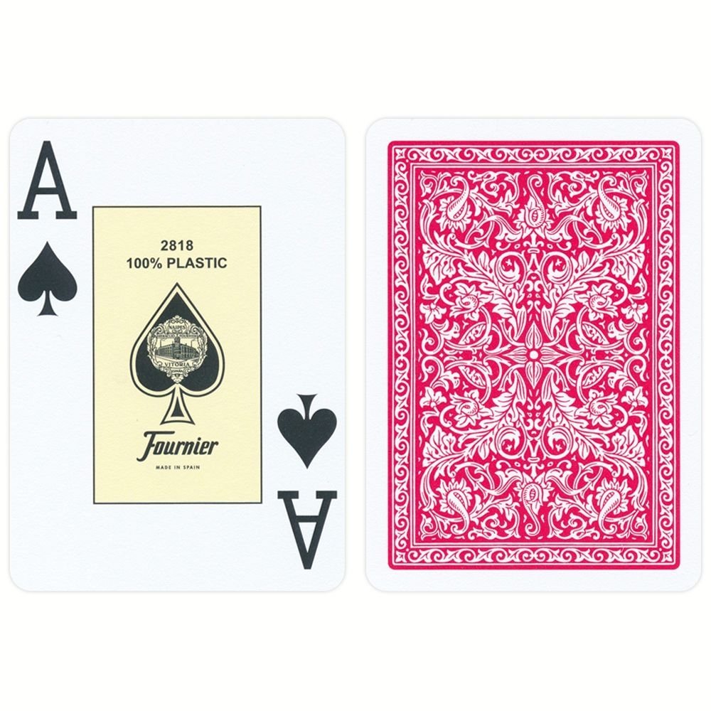 Karty do Gry Fournier 2818 2 Jumbo Index Czerwone