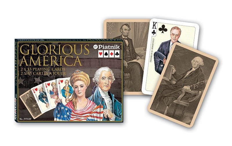 Karty Piatnik Glorious America 2 Talie 55 Kart Historyczne