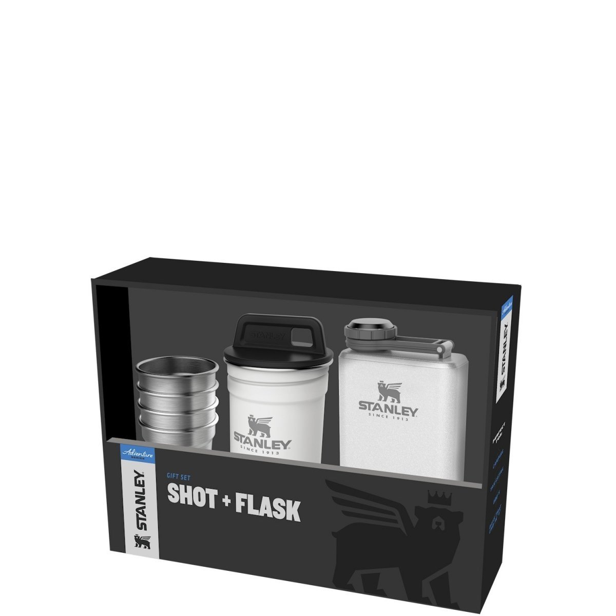 Piersiówka z 4 kieliszkami ADVENTURE - biały / Stanley