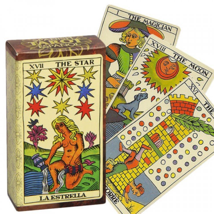 Karty Fournier Spanish Tarot 78szt XVIIIw Drewniane