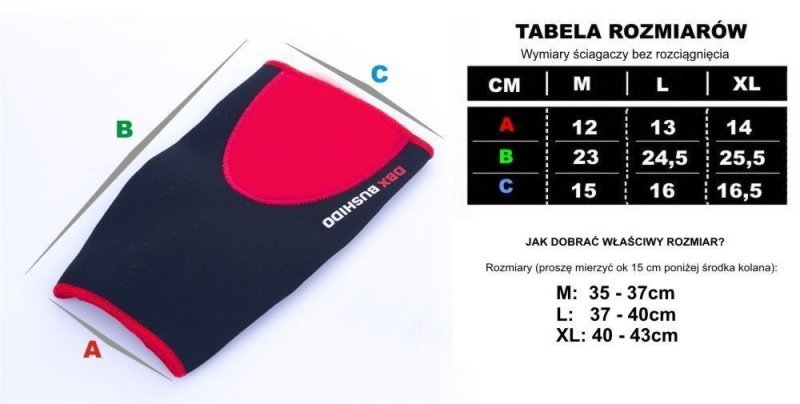 KOMPLET NEOPRANOWYCH ŚCIĄGACZY KOLAN - DBD-E-1 - L