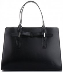 Kožené kabelka kufrík Vittoria Gotti čierna V3332