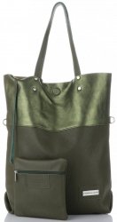 Kožené kabelka shopper bag Vittoria Gotti zelená V6538