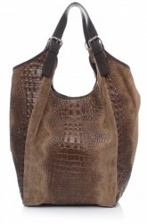 Kožené kabelka shopper bag Vera Pelle zemitá 9551