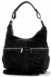 Kožené kabelka univerzálna Genuine Leather čierna 8309