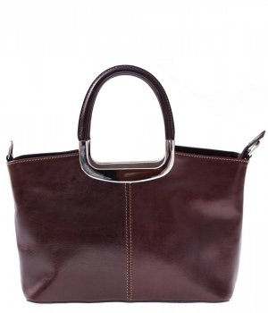 Kožené kabelka kufřík Genuine Leather čokoládová 430