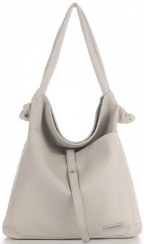 Kožené kabelka shopper bag Vittoria Gotti světle béžová V5701
