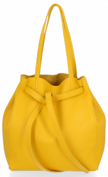 Kožené kabelka shopper bag Genuine Leather žlutá 1158