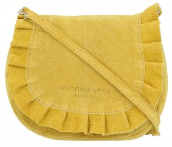 Kožené kabelka listonoška Vittoria Gotti žlutá V5998