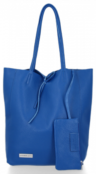 Kožené kabelka shopper bag Vittoria Gotti kobaltová V775