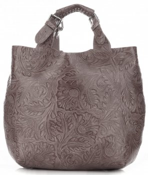 Kožené kabelka shopper bag Genuine Leather zemitá K216