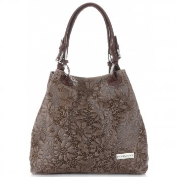 Kožené kabelka shopper bag Vittoria Gotti zemitá V80049