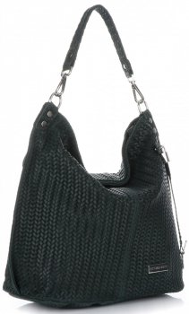 Kožené kabelka shopper bag Vittoria Gotti lahvově zelená V80051