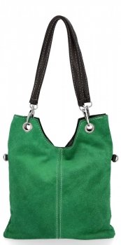 Kožené kabelka listonoška Genuine Leather dračí zelená 222