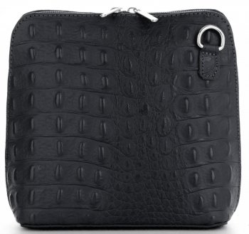 Kožené kabelka listonoška Genuine Leather černá 218