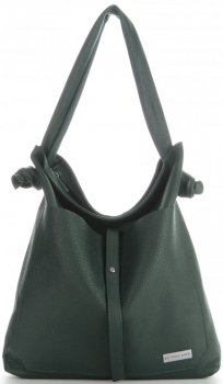 Kožené kabelka shopper bag Vittoria Gotti lahvově zelená V5701
