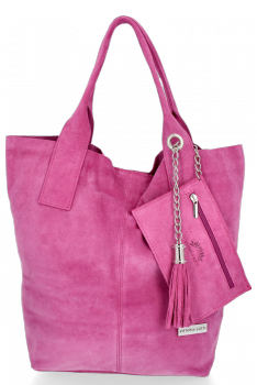 Kožené kabelka shopper bag Vittoria Gotti růžová V5190