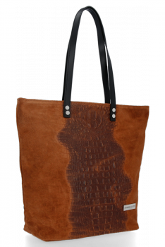 Kožené kabelka shopper bag Vittoria Gotti hnědá V2380