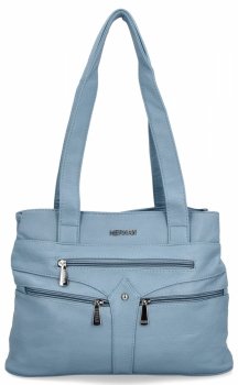 DĂĄmskĂĄ kabelka shopper bag Hernan svÄtle modrĂĄ 8006