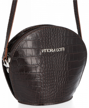 Kožené kabelka listonoška Vittoria Gotti čokoládová VG806