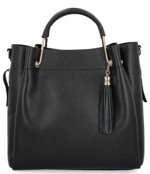 Elegantní Kožená Kabelka Italský Kufřík 5702 Černá