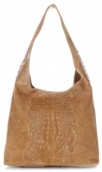 Kožené kabelka shopper bag Vera Pelle zrzavá A1