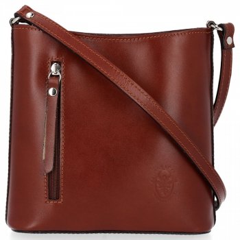 Kožené kabelka univerzální Genuine Leather hnědá 6002