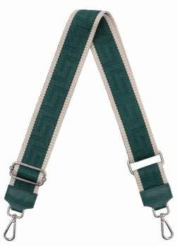 Módní pásek na tašku Geometric PA005 lahvově zelená/beige