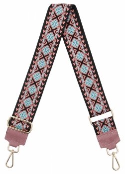 Módní pásek na tašku Folk P003-2 Špinavě růžový