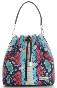 Kožené kabelka shopper bag Vittoria Gotti tyrkysová V8224-1