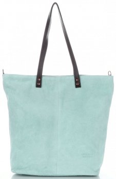 Kožené kabelka shopper bag Vera Pelle mátová 80041