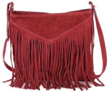 Kožené kabelka listonoška Genuine Leather červená 221