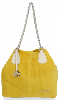 Kožené kabelka shopper bag Vittoria Gotti žlutá V3081