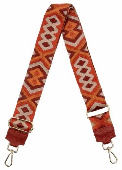 Módní pásek k tašce H14 cihlový/tmavě béžový