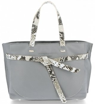 Kožené kabelka shopper bag Vittoria Gotti šedá V5635