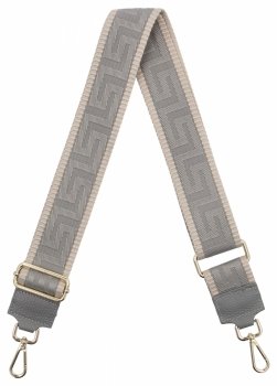 Módní pásek na tašku Geometric PA005 Světle šedý/Beige