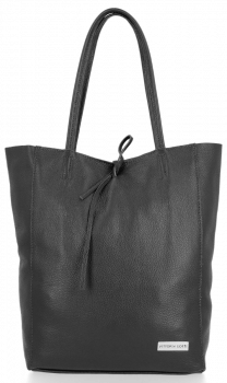Kožené kabelka shopper bag Vittoria Gotti černá V21E