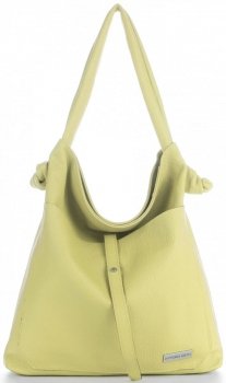 Kožené kabelka shopper bag Vittoria Gotti limetková V5701
