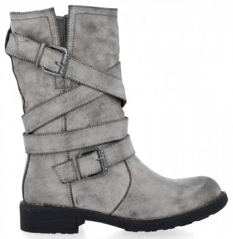 dámské kotníčkové boty Crystal Shoes šedá 1050